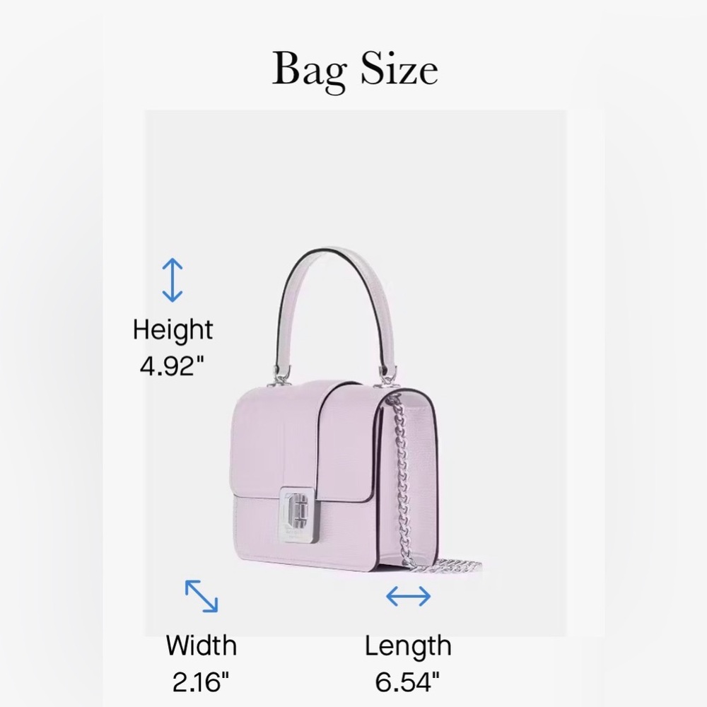 Kate Spade Phoebe Turnlock Mini Flap Crossbody Light Frozen Lilac MSRP $329 - Picture 15 of 17